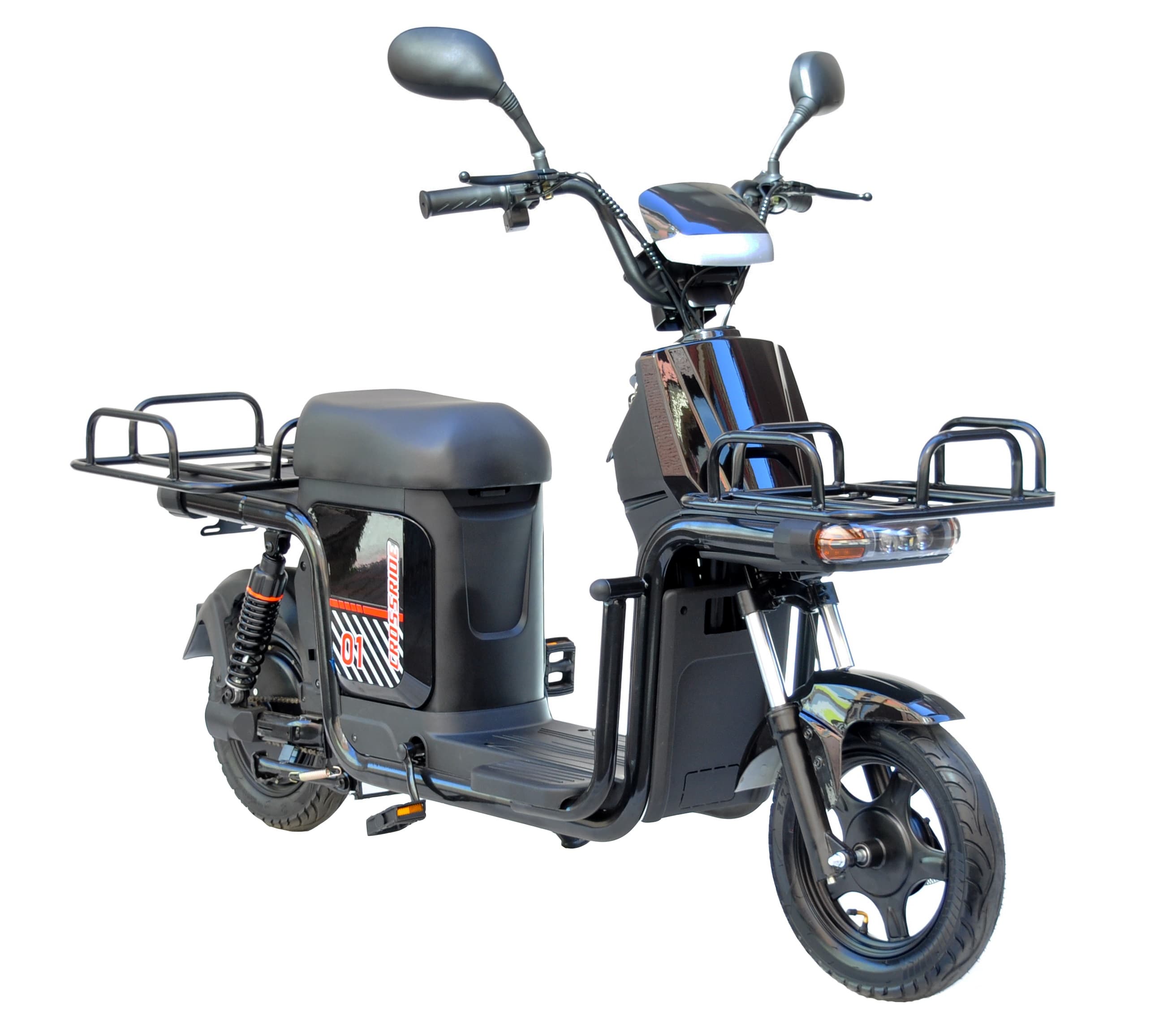 Електроскутер CROSSRIDE 14 "COURIER 01" 1000W 60V/20A — Чорний — мініатюра 3