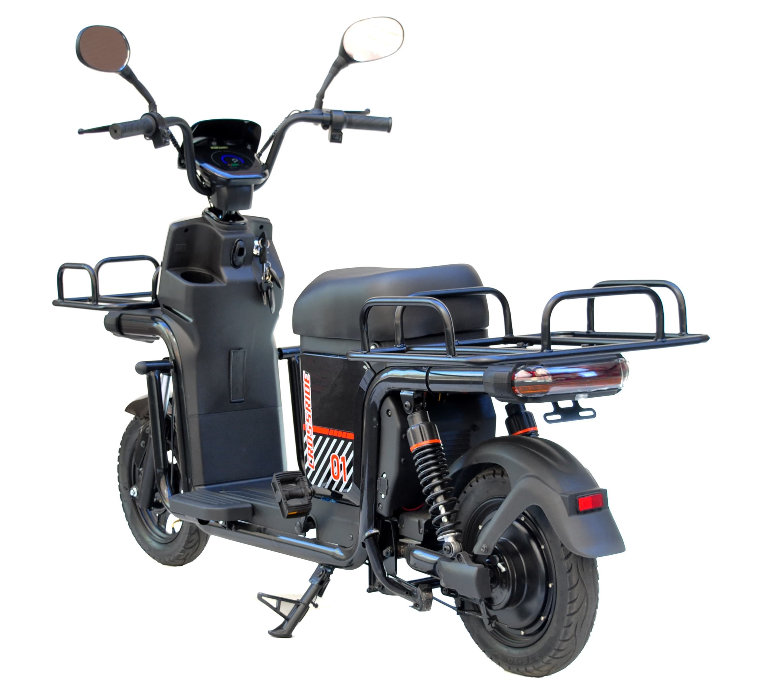 Електроскутер CROSSRIDE 14 "COURIER 01" 1000W 60V/20A — Чорний — мініатюра 2