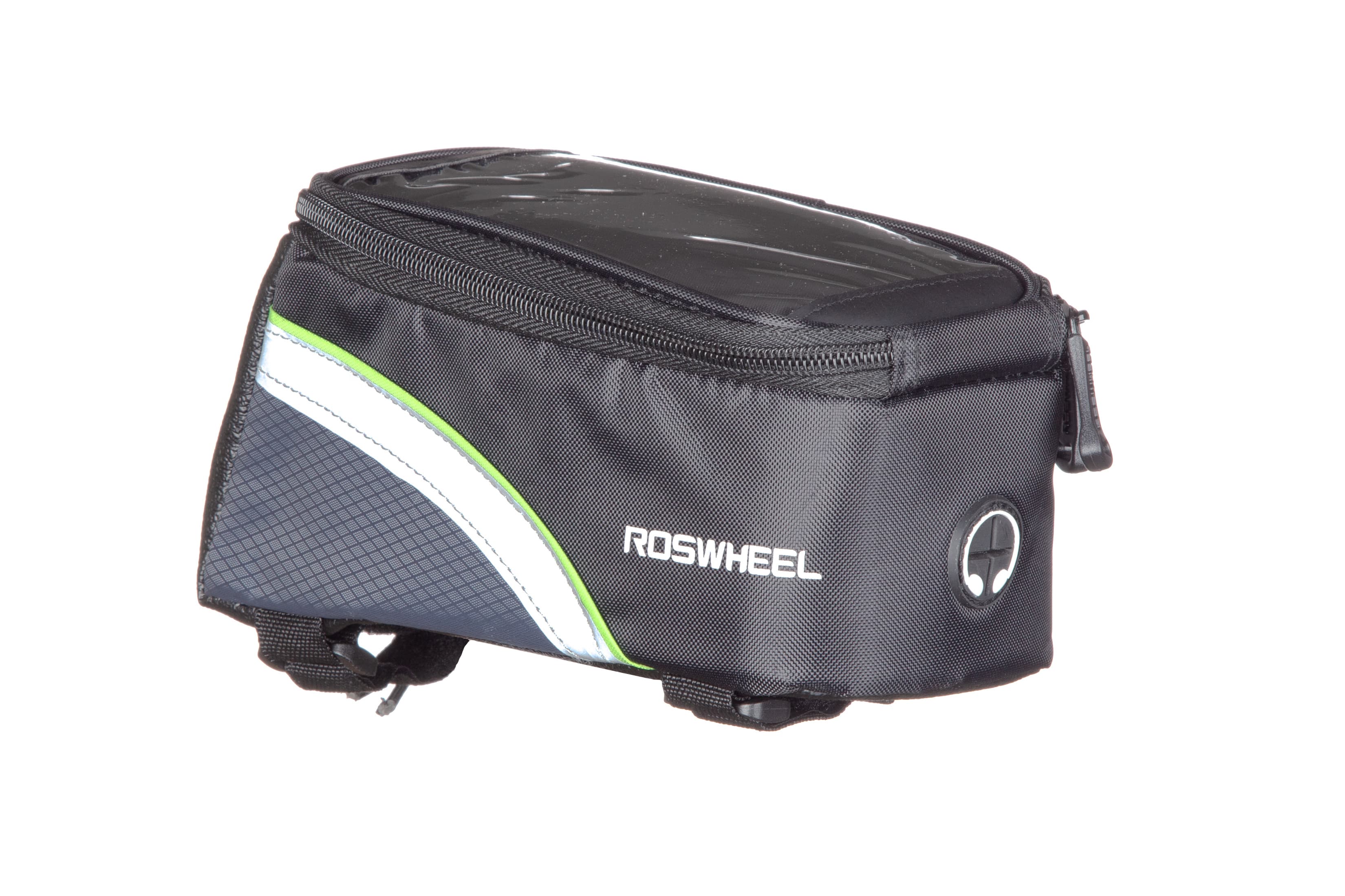 Сумка на раму під смартфон Roswheel 6.5" 12496L-A5 колір чорний/зелений
