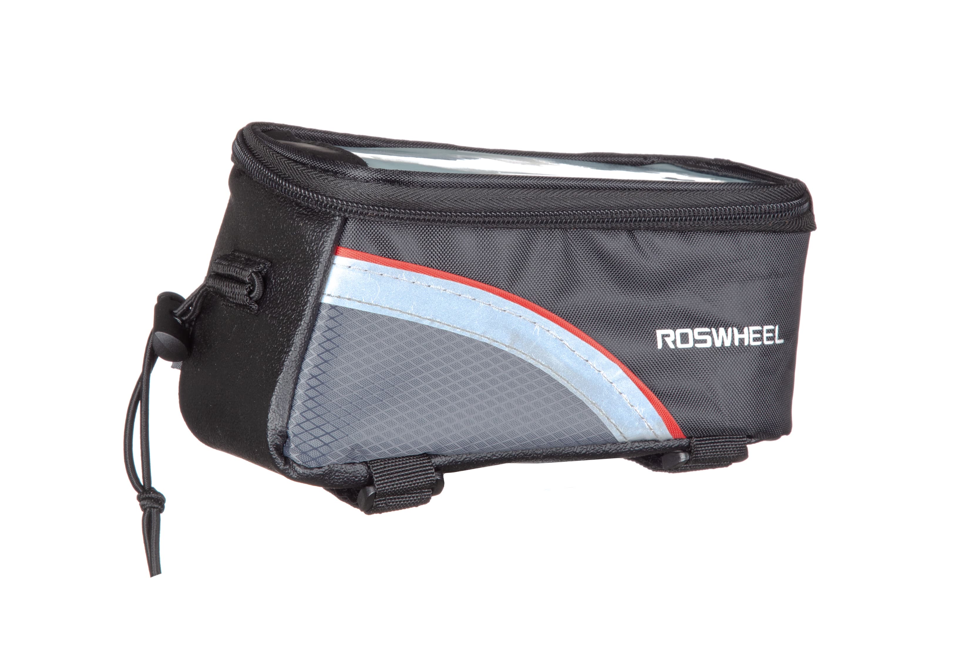 Сумка на раму під смартфон до 6,5" Roswheel 12496L-C5 чорний/червоний