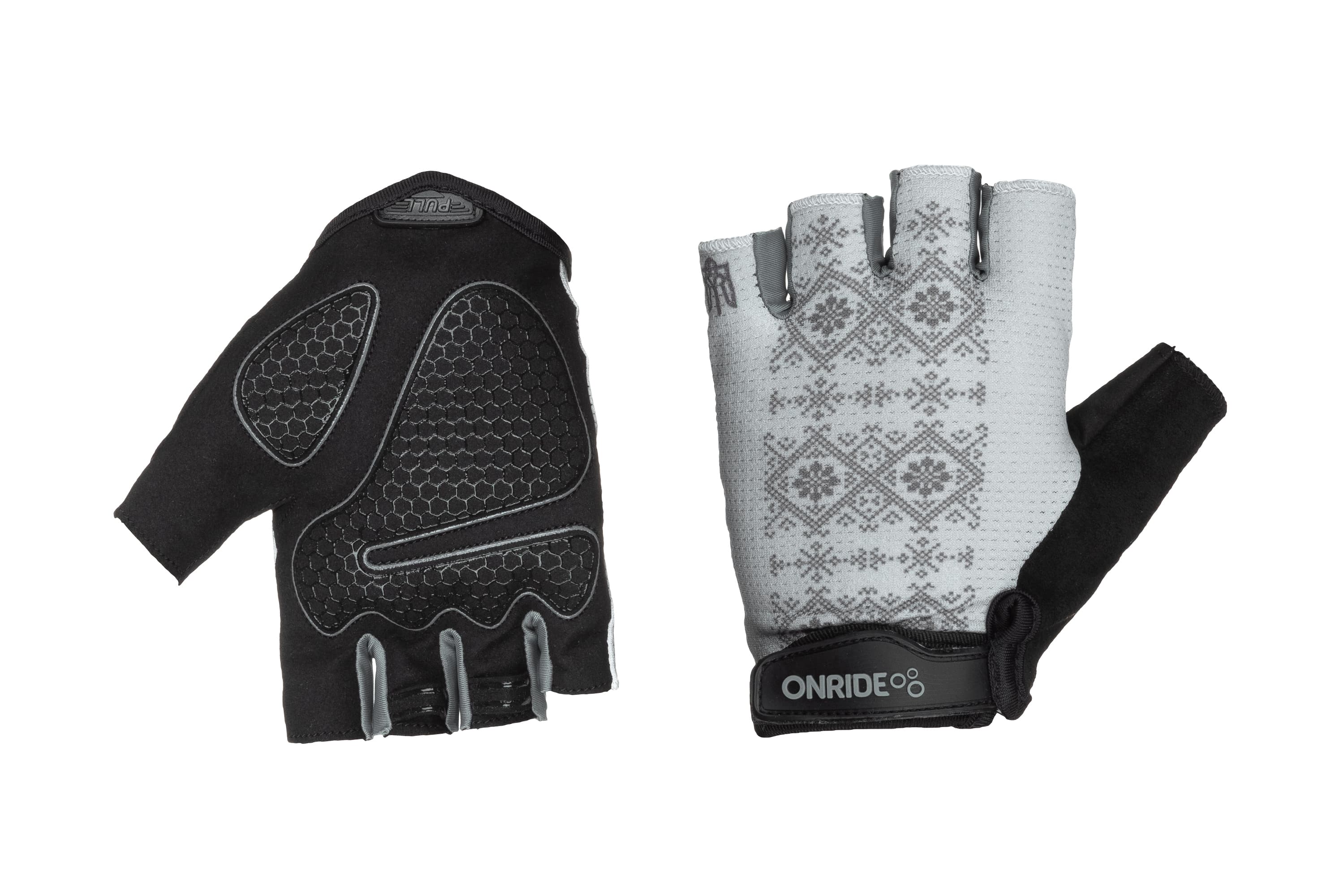 Рукавички ONRIDE Hold 30 Ornament, гелеві подушечки, сірий розмір L — фото 1