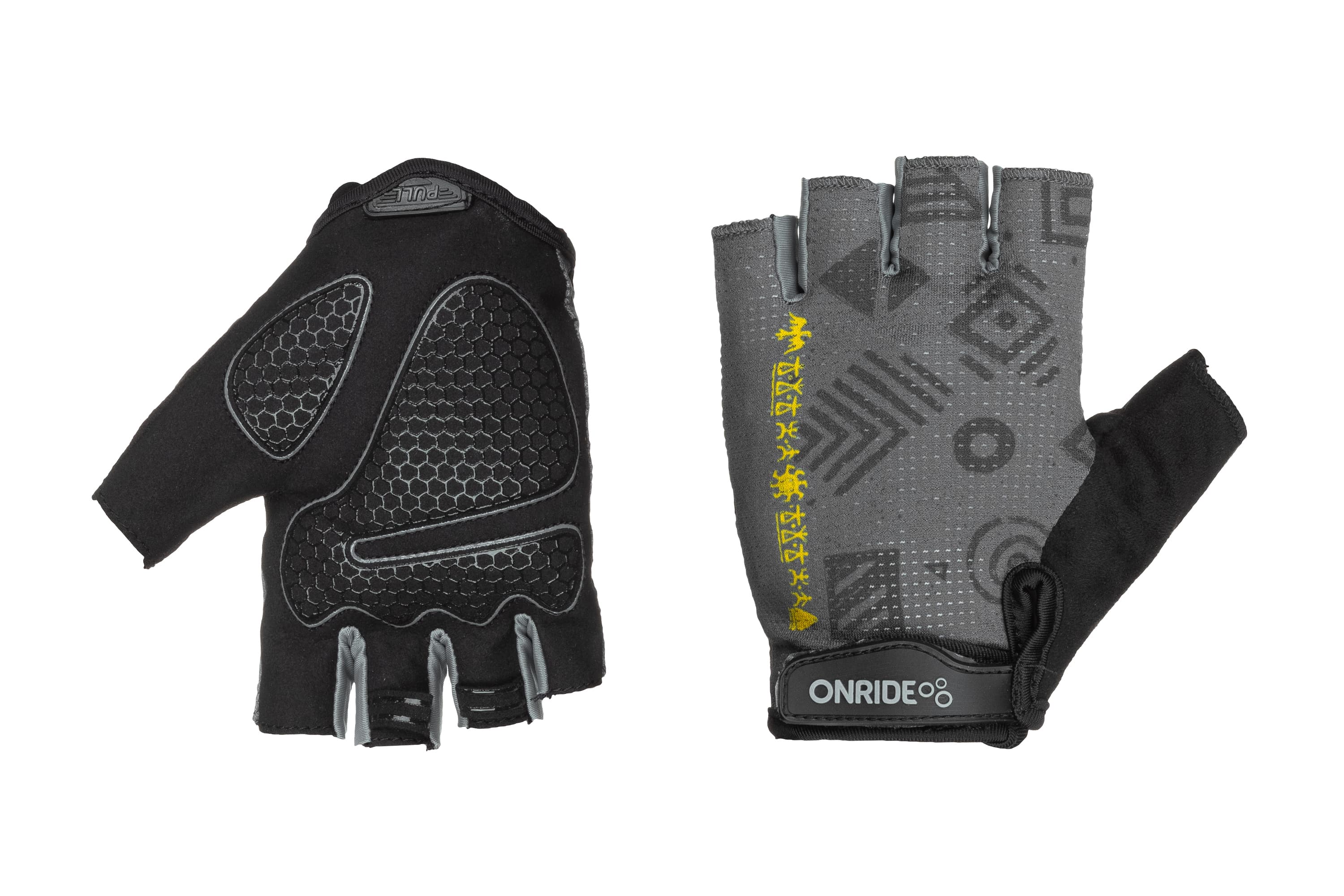 Рукавички ONRIDE Hold 30 Relic, гелеві подушечки, чорний/жовтий розмір S — фото 1