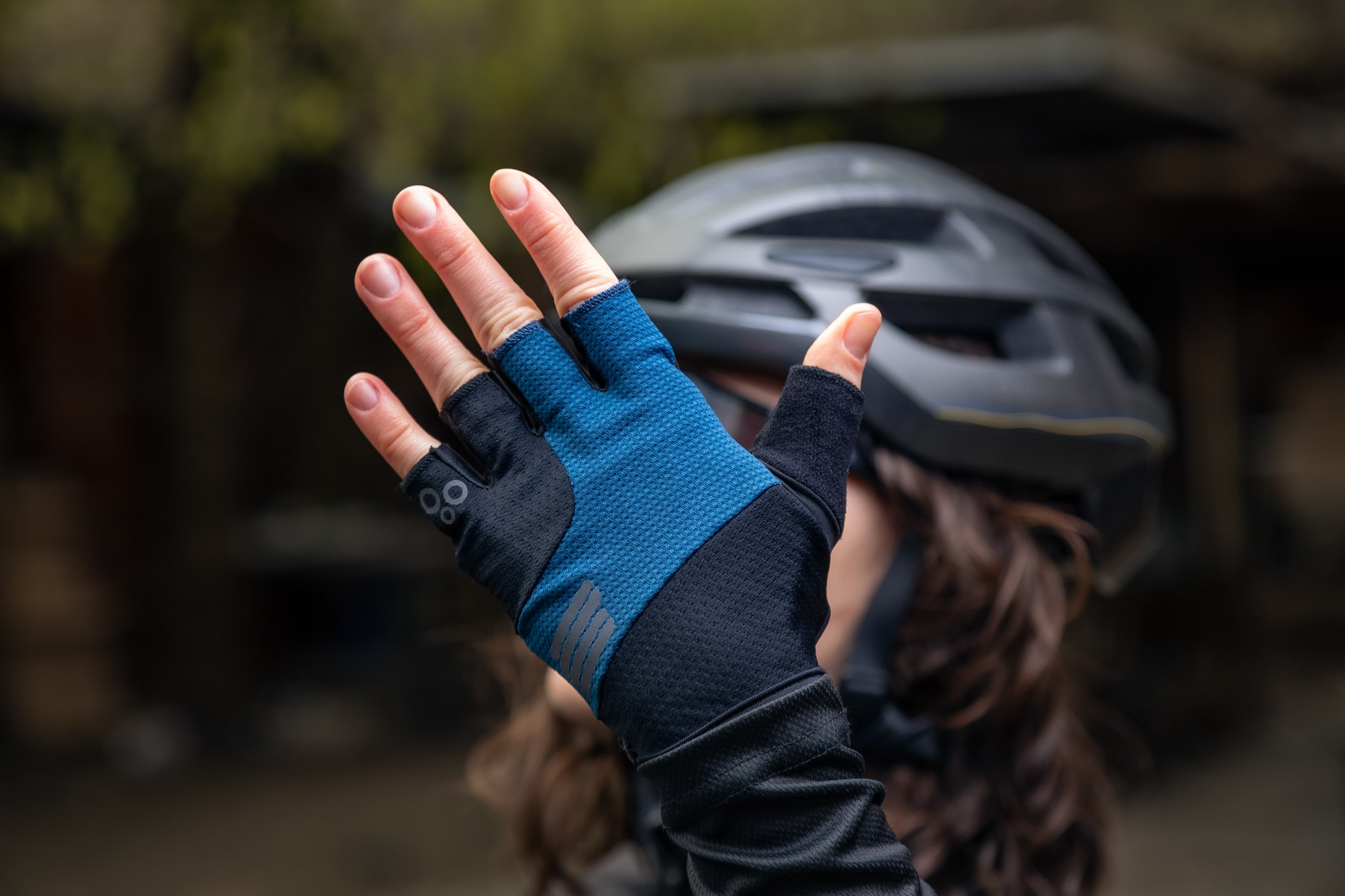 Рукавички ONRIDE Clutch, гелеві подушечки, сірий/синій розмір XL — мініатюра 2