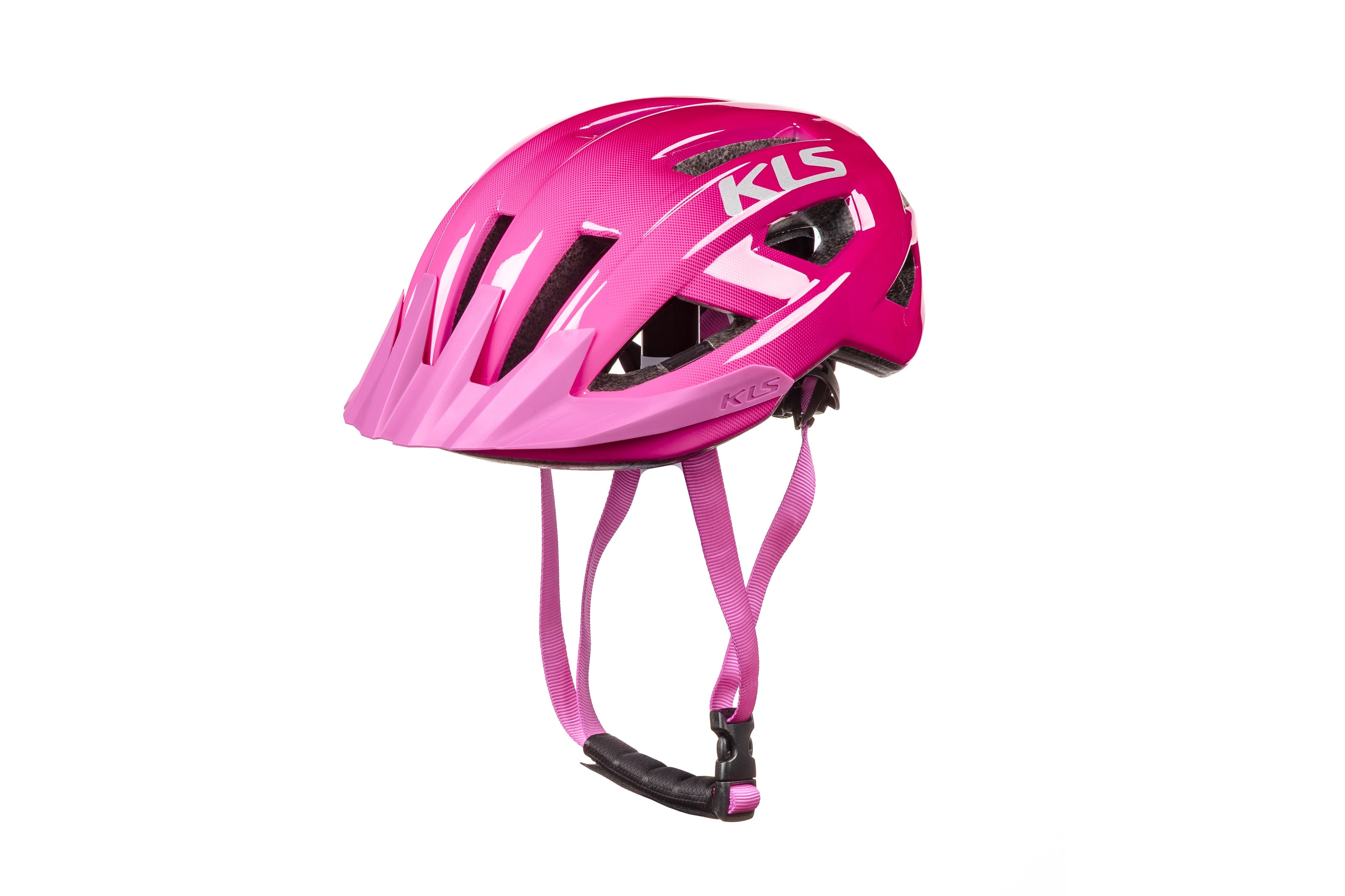 Шолом KLS Daze Lumio M/L, з блимавкою (Type-C), рожевий (без бокових кліпс фікцації лямок) — мініатюра 2