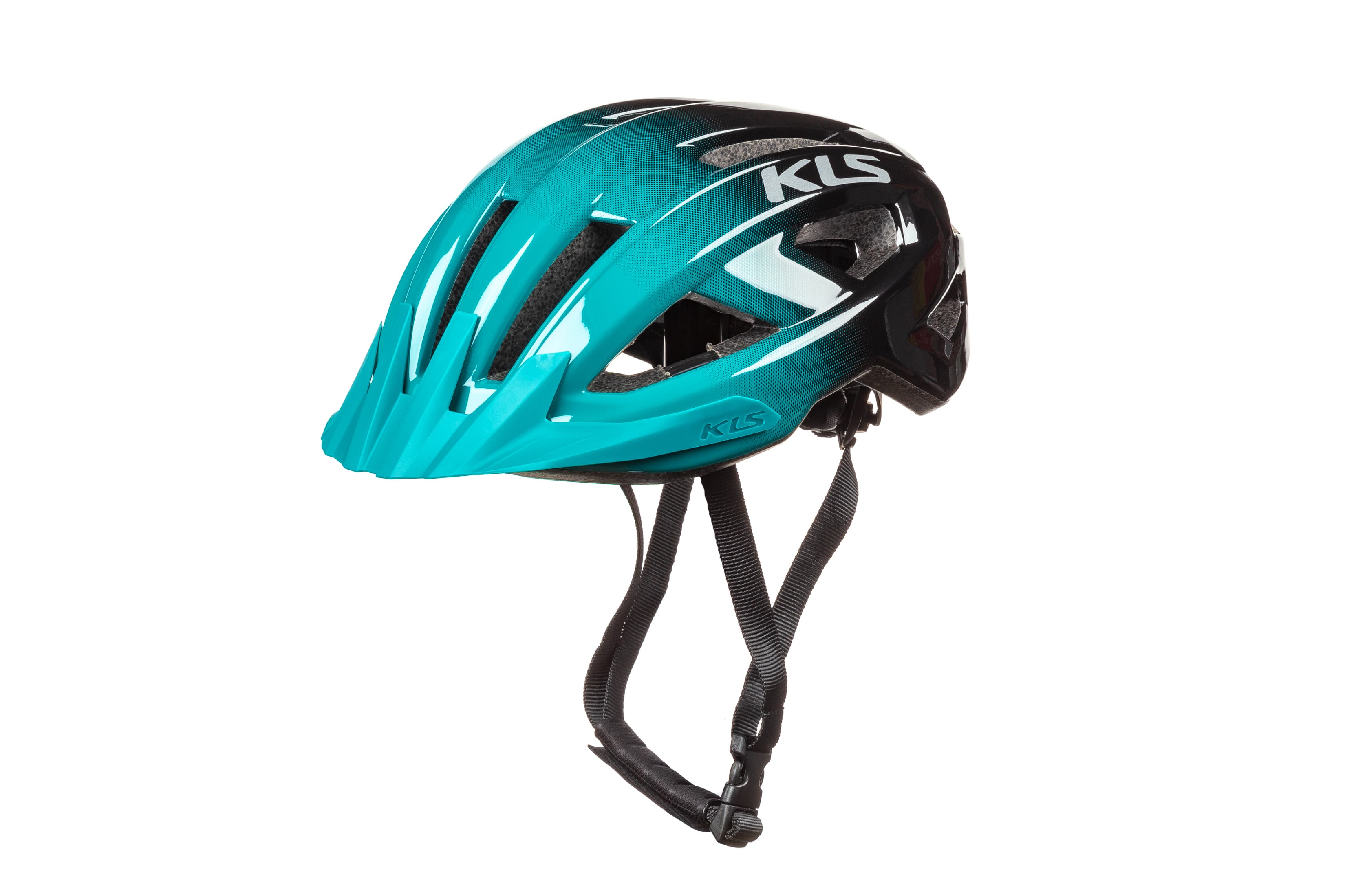 Шолом KLS Daze Lumio M/L, з блимавкою (Type-C), синьо-зелений (без бокових кліпс фікцації лямок) — мініатюра 2