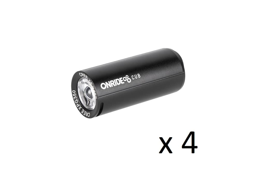 Спецгурт! Велосипедна фара ONRIDE Cub чорний (200 lm, 700 mAh, Type-C), алюмінієва (4шт) — мініатюра 2