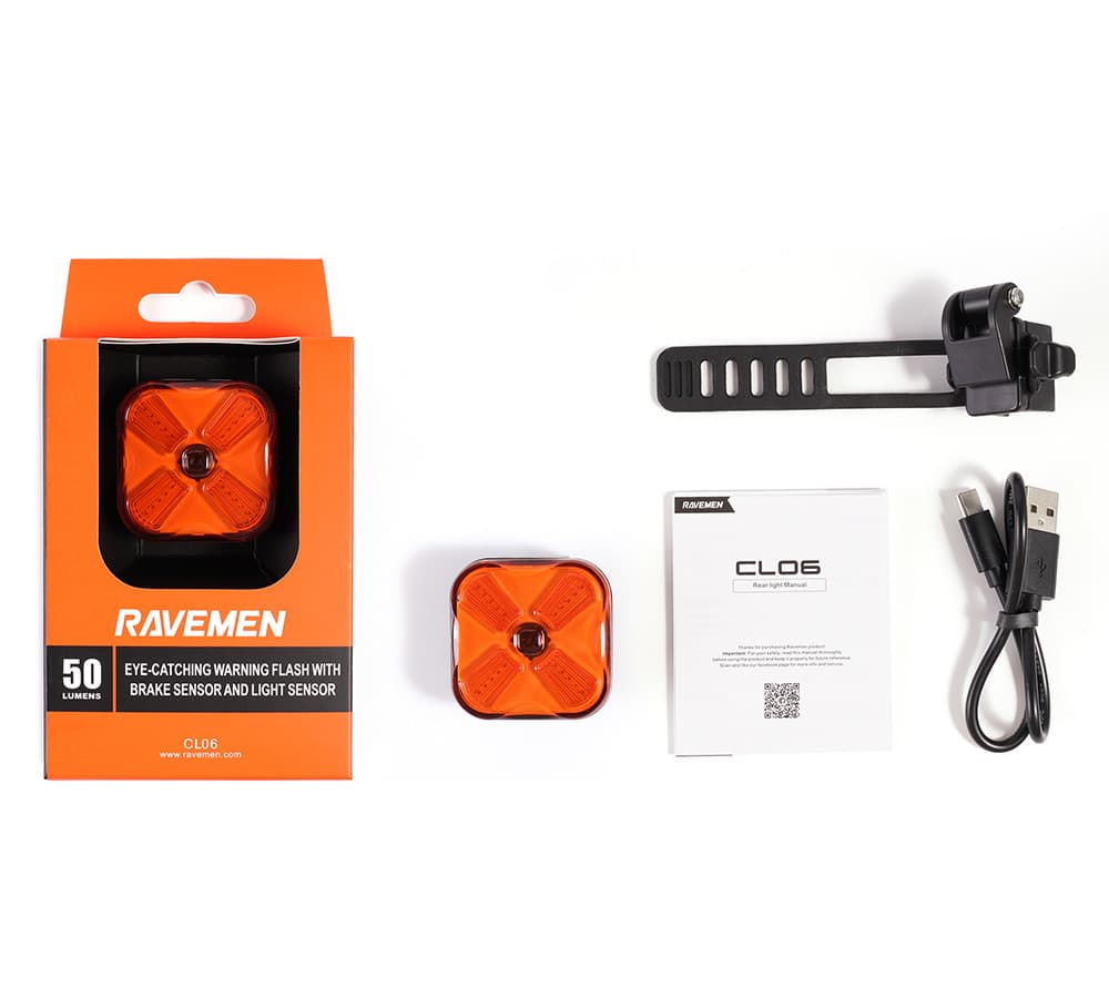 Заднє світло Ravemen CL06 (50 lm, 500 mAh) з датчиками фар та гальмування — мініатюра 3