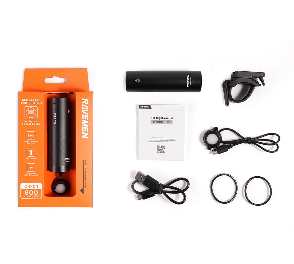 Велосипедна фара Ravemen CR800 (800 lm, 2600 mAh) дротова кнопка — мініатюра 3