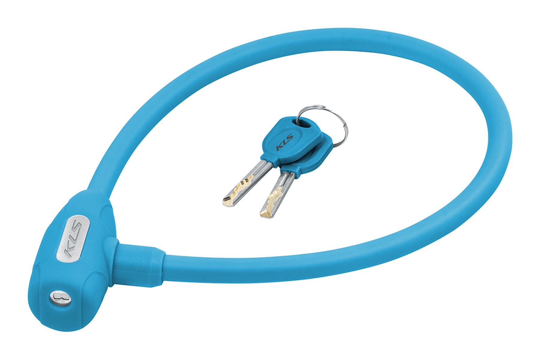 Замок тросиковий під ключ KLS Jolly 12x650мм блакитний