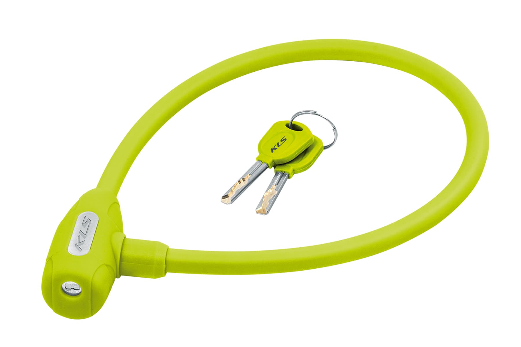 Замок тросиковий під ключ KLS Jolly 12x650мм лайм