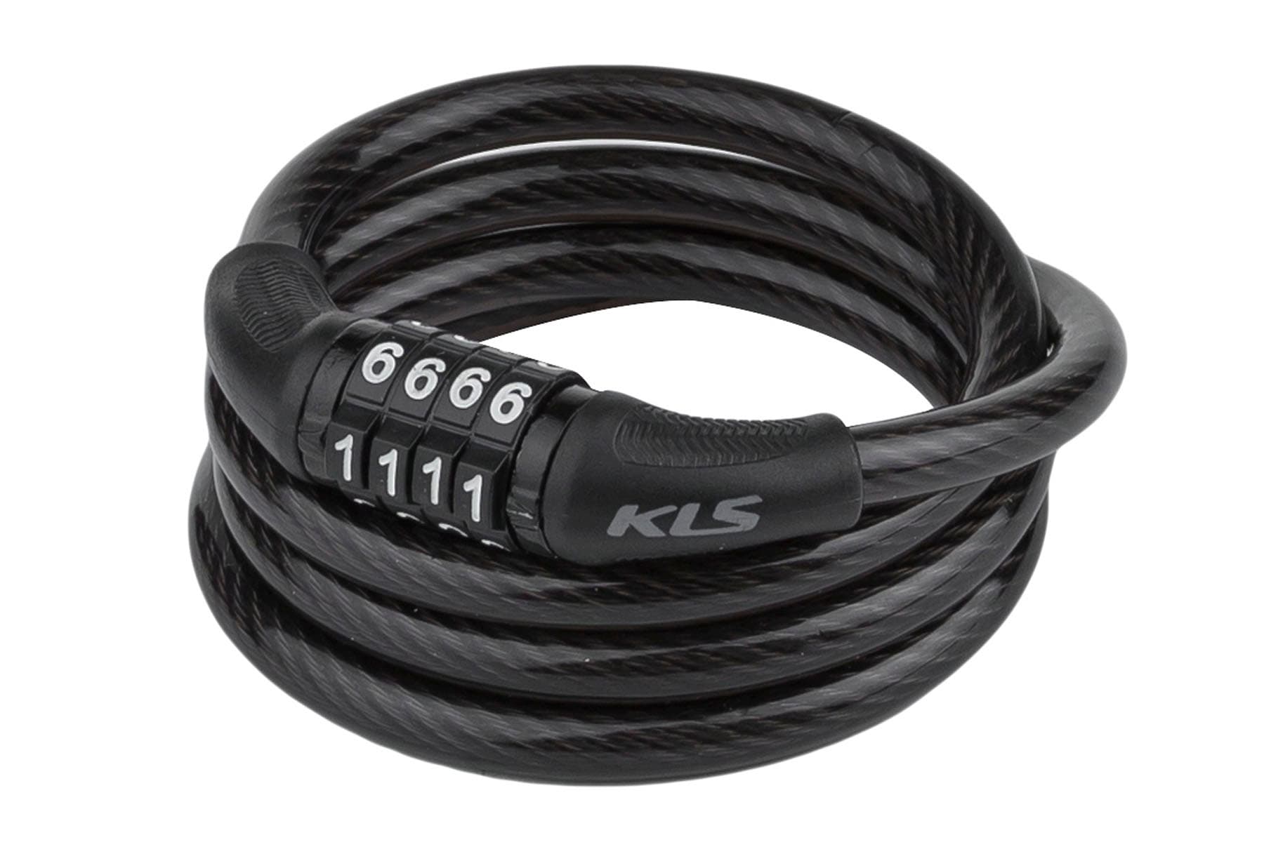 Замок тросиковий кодовий кодовий KLS Code 8x1000мм чорний