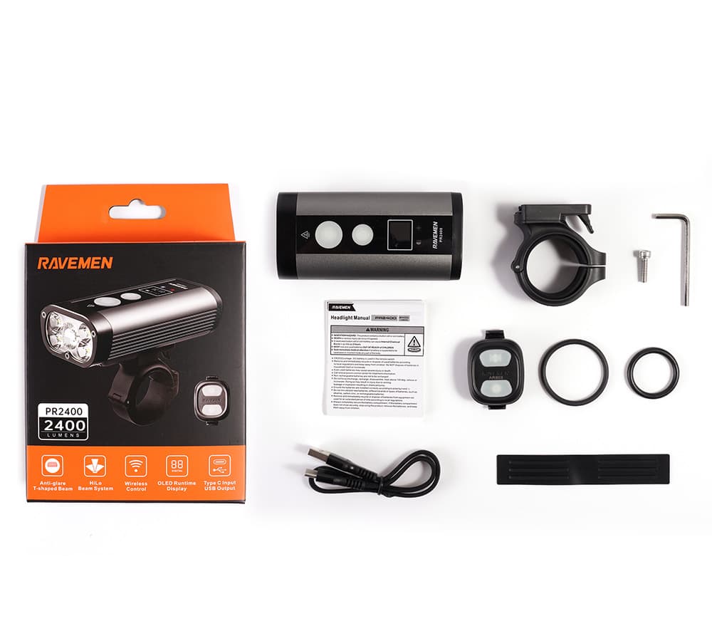 Велосипедна фара Ravemen PR2400 (2400 lm, 8000 mAh) бездротова кнопка — мініатюра 5