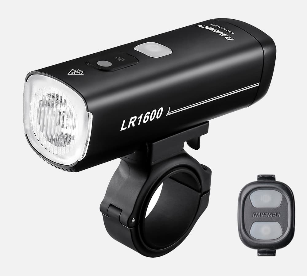 Велосипедна фара Ravemen LR1600 (1600 lm, 4000 mAh) бездротова кнопка, датчики освітленості та руху