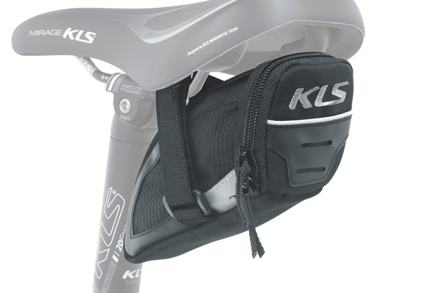 Сумка підсідельна KLS Challanger strap M (0,5 л) чорний — фото 1