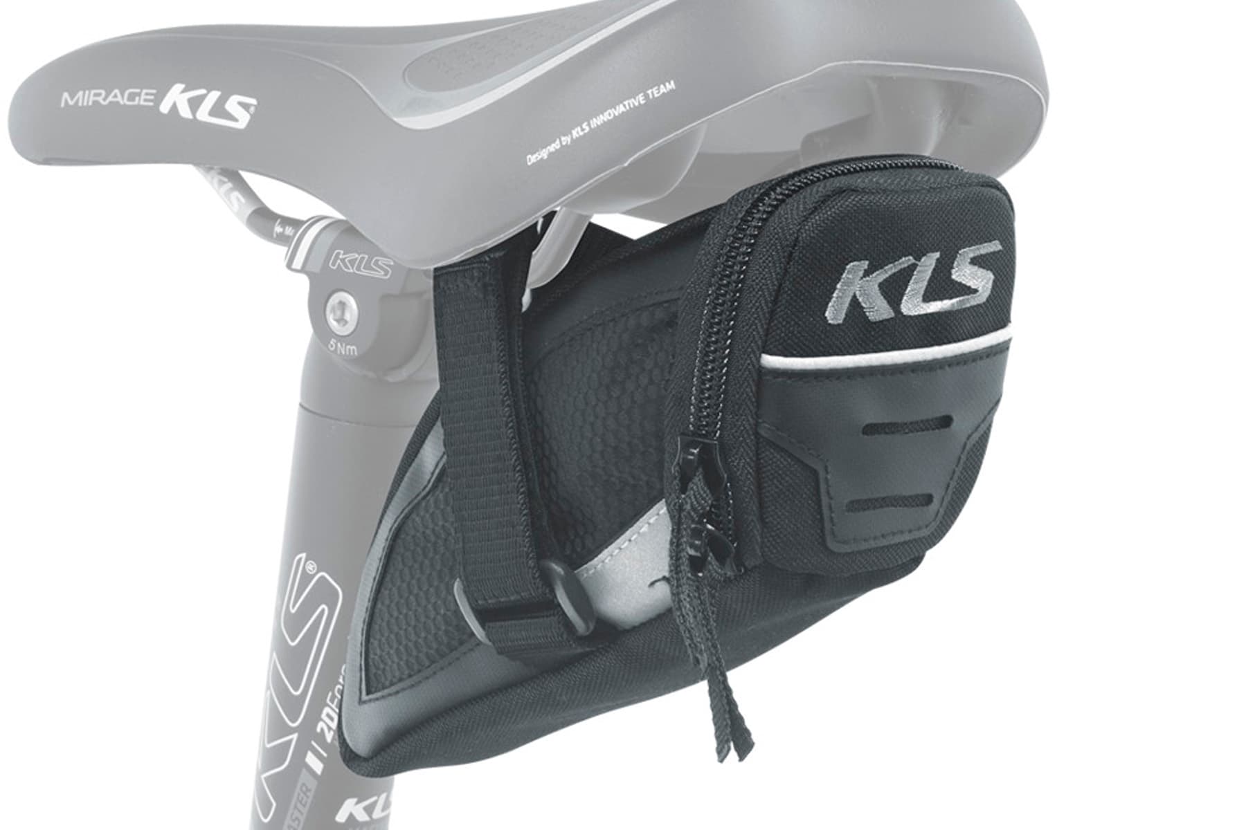 Сумка підсідельна KLS Challanger strap L (0,8 л) чорний — фото 1