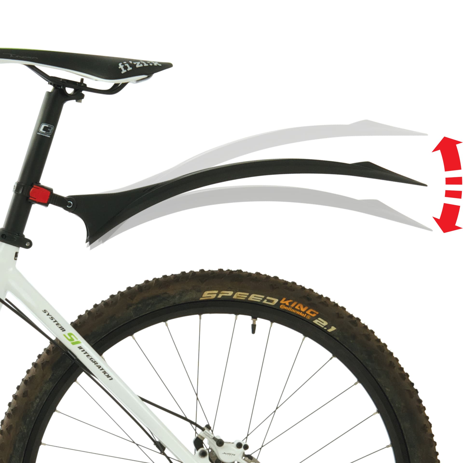 Крило заднє POLISPORT Cross Country Evo 26"/27,5"/29" (розмір: 510х85 мм) MTB чорний — мініатюра 2