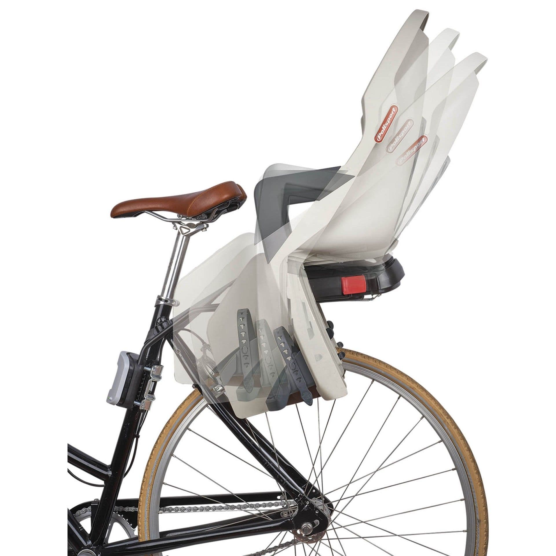 Дитяче крісло заднє POLISPORT Guppy Maxi+ RS на підсідельну трубу, 26"-28", 9-22 кг, сіре — мініатюра 2