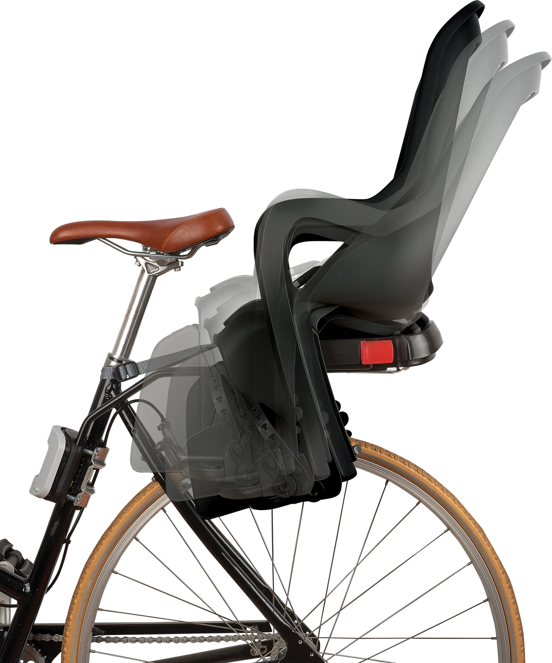 Дитяче крісло заднє POLISPORT Groovy Maxi RS+ на підсідельну трубу, 26"-28", 9-22 кг, чорне — мініатюра 4