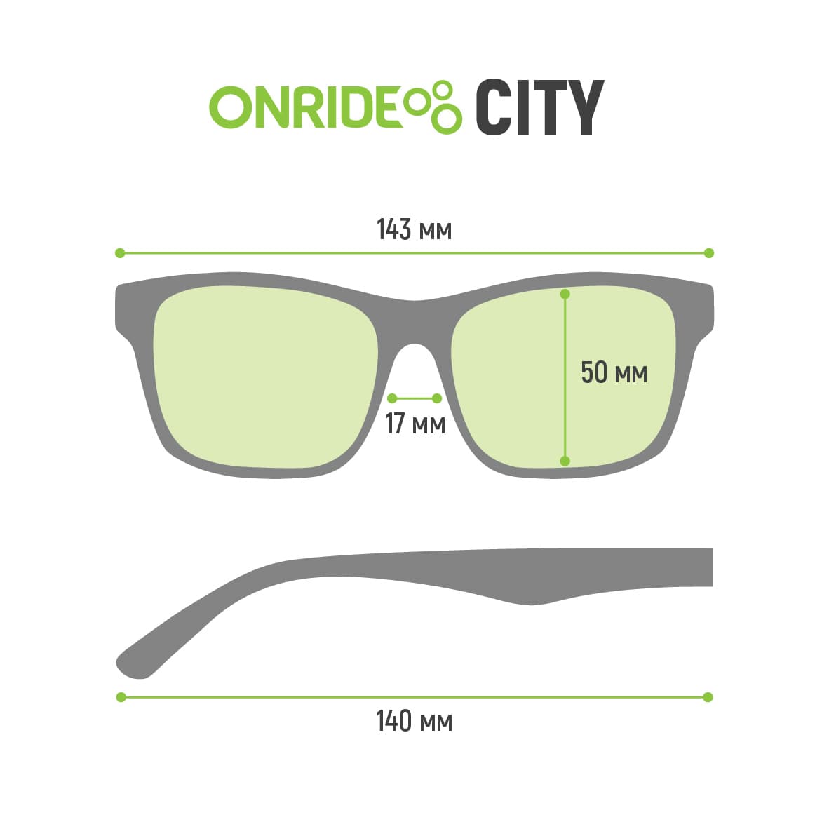 Окуляри ONRIDE CityStyle чорні з лінзами (17%) кат.3 з ТАС поляризацією, з техн. Anti Scratch — мініатюра 2