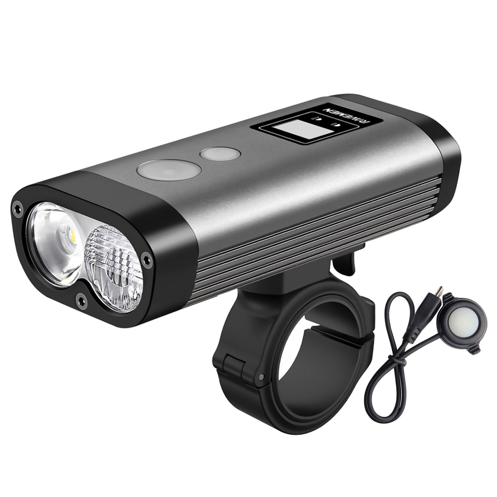 Велосипедна фара Ravemen PR1400 (1400 lm, 5200 mAh) дротова кнопка — фото 1
