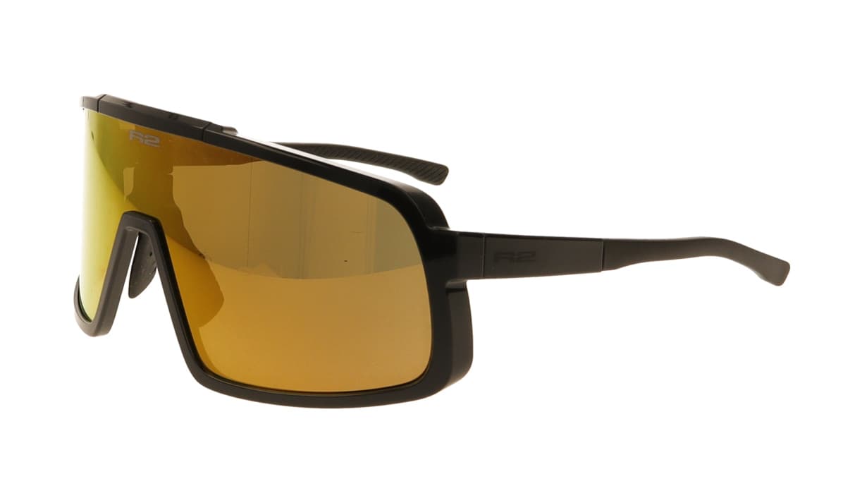 Окуляри R2 REVEL black (TR90), лінза brown, покриття gold full revo, кат. 3 — мініатюра 2
