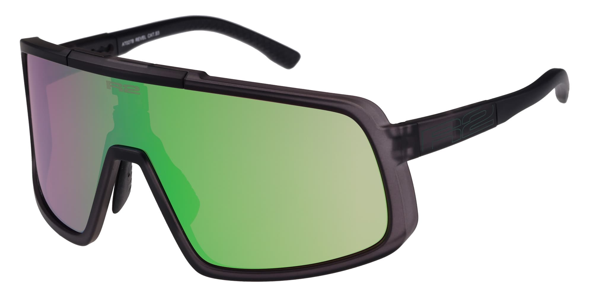 Окуляри R2 REVEL dark/grey (TR90), лінза violet (HD), покриття green full revo, кат. 3 — мініатюра 2