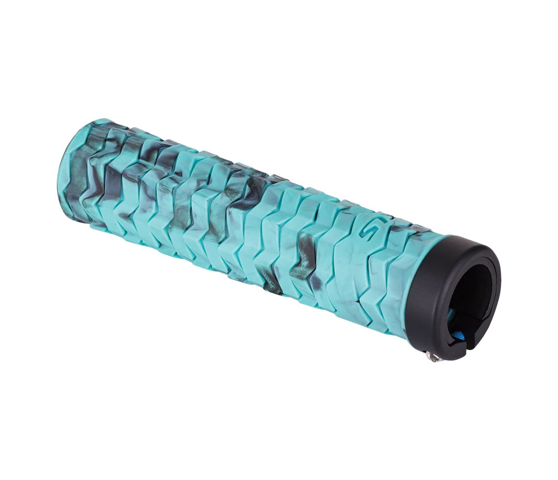 Ручки на кермо з одним замком KLS Poison LockOn бірюзовий/чорний — фото 1