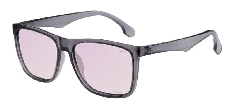 Окуляри Relax Alburry сірі глянцеві, лінза smoke (Polarized TAC 1,1 mm), purple  revo, кат. 3 — фото 1