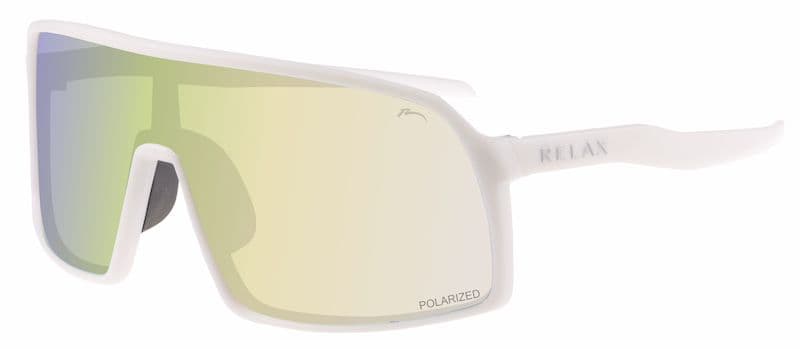 Окуляри Relax Prati білі глянцеві, лінза brown (Polarized TAC), amber platinum, кат. 3 — фото 1