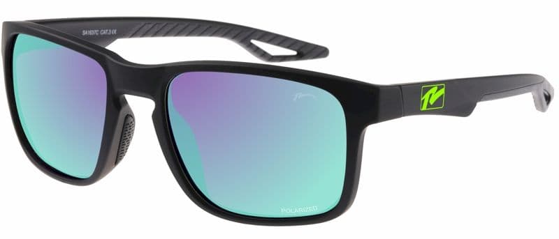Окуляри Relax Baltra чорні прогумовані, лінза smoke (Polarized TAC 1,1 mm), green revo, кат. 3 — фото 1