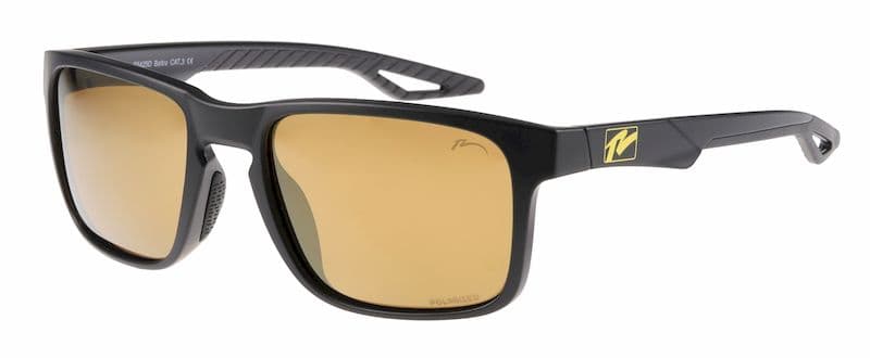 Окуляри Relax Baltra чорні матові, лінза smoke (Polarized TAC 1,1 mm), gold mirror, кат. 3 — фото 1