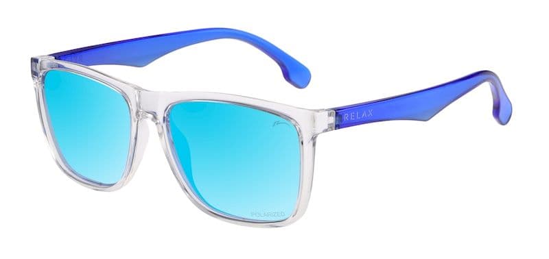 Окуляри Relax Alburry crystal shiny, лінза smoke (TAC 1,1mm Polarized), ice blue revo, кат. 3 — фото 1