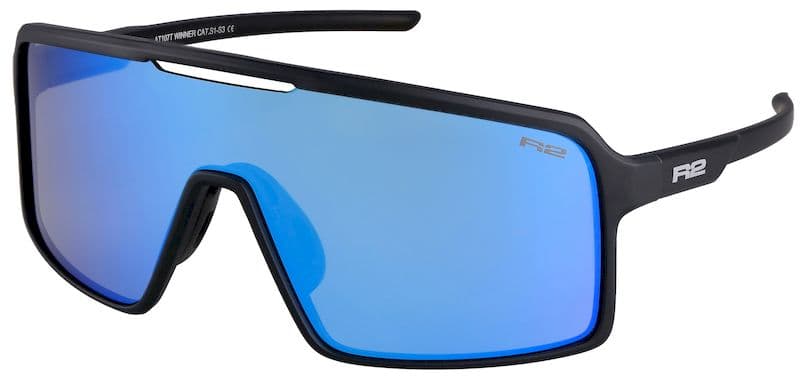 Окуляри R2 WINNER black (matt), лінза smoke (ice blue chrome) PC, кат. 2 — фото 1