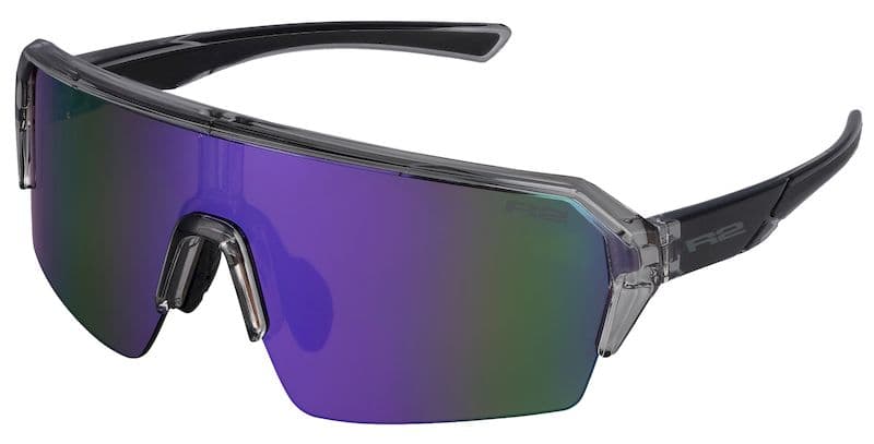 Окуляри дитячі R2 HYPE grey, black (crystal, shiny), лінза brown (purple chrome) PC, кат. 3 — фото 1