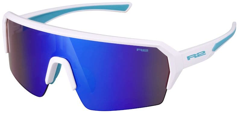 Окуляри дитячі R2 HYPE white, blue (shiny), лінза brown (gold chrome) PC, кат. 2 — фото 1