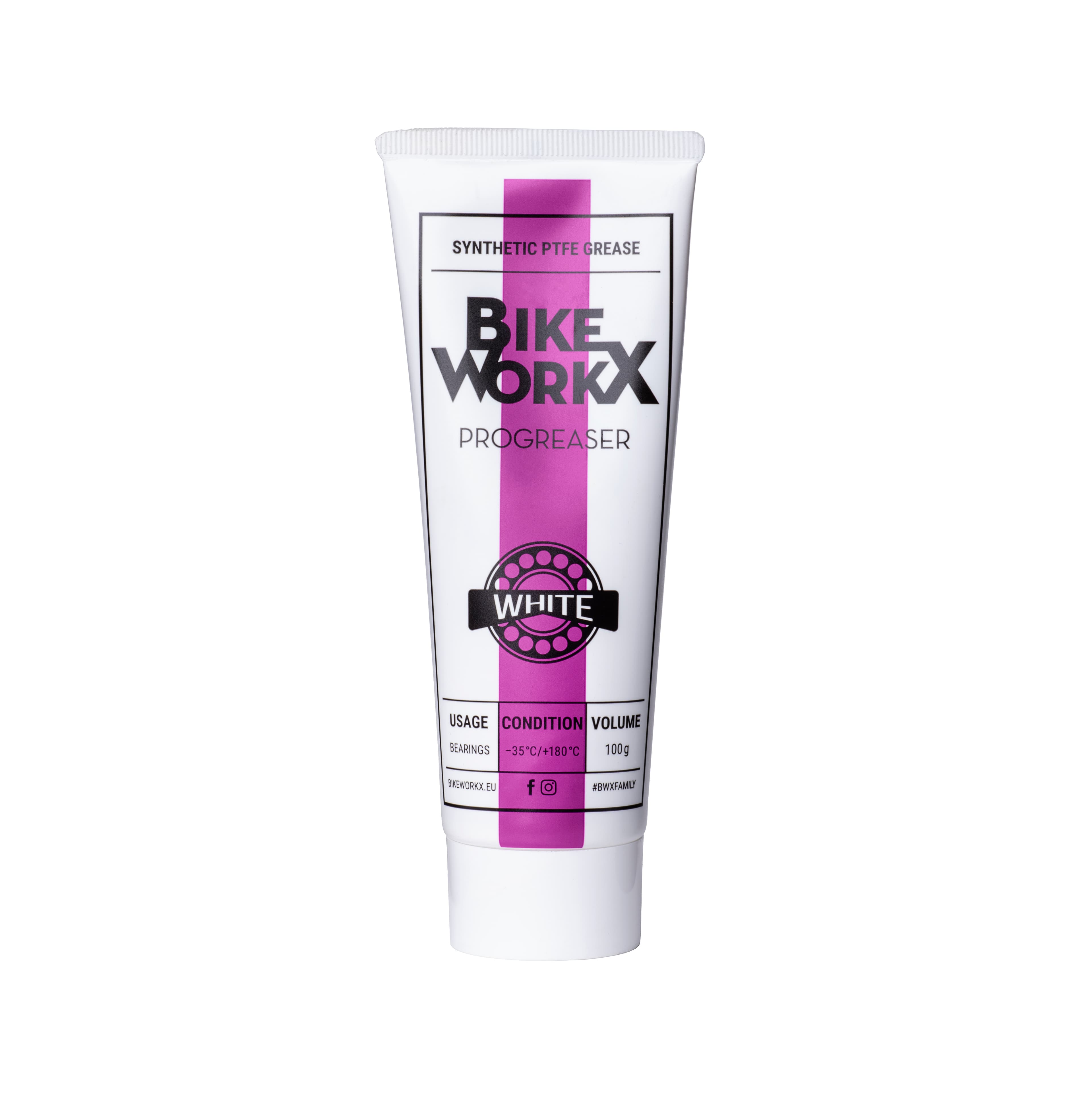 Мастило густе BikeWorkX Progreaser White, з PTFE, 100 г — фото 1