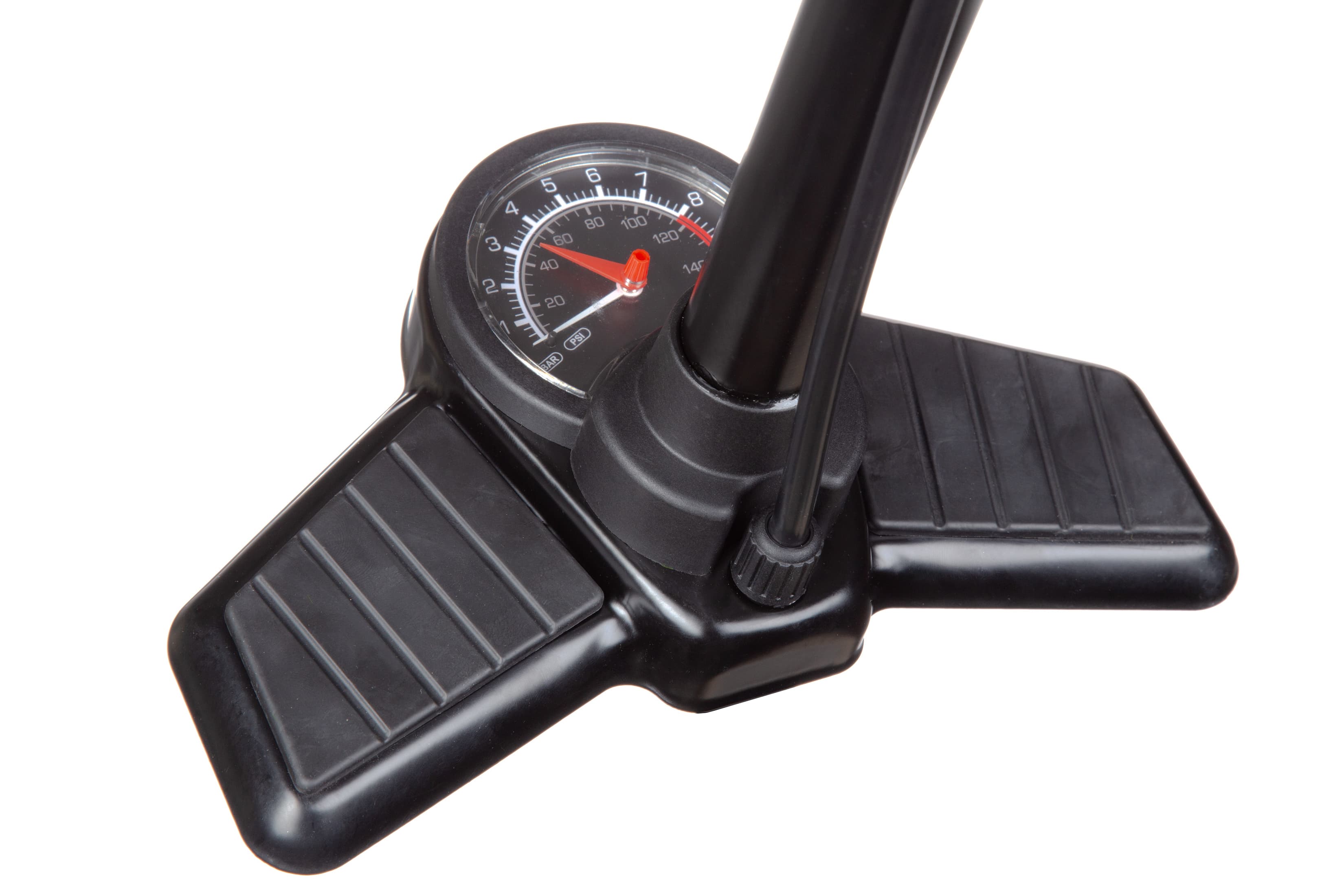 Насос підлоговий ONRIDE Flow 20 сталевий, з манометром, макс.тиск 120 PSI голівка під FV/AV — мініатюра 6
