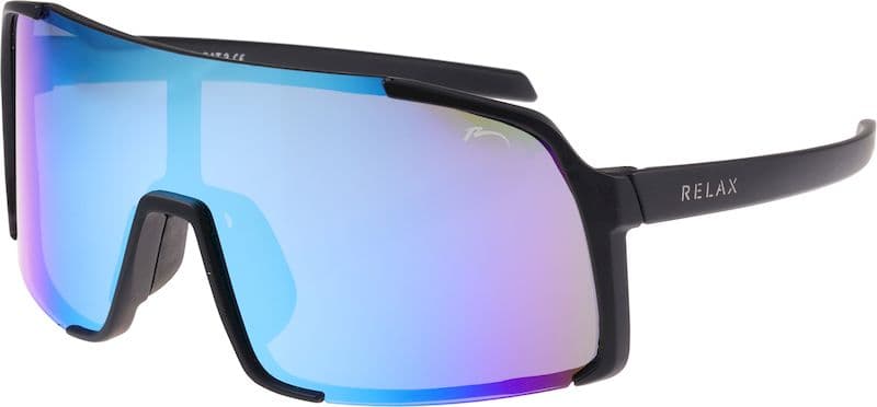 Окуляри Relax Dingo чорні матові, лінза green (TAC 1,0 mm), ice blue platinum, кат. 3 — фото 1